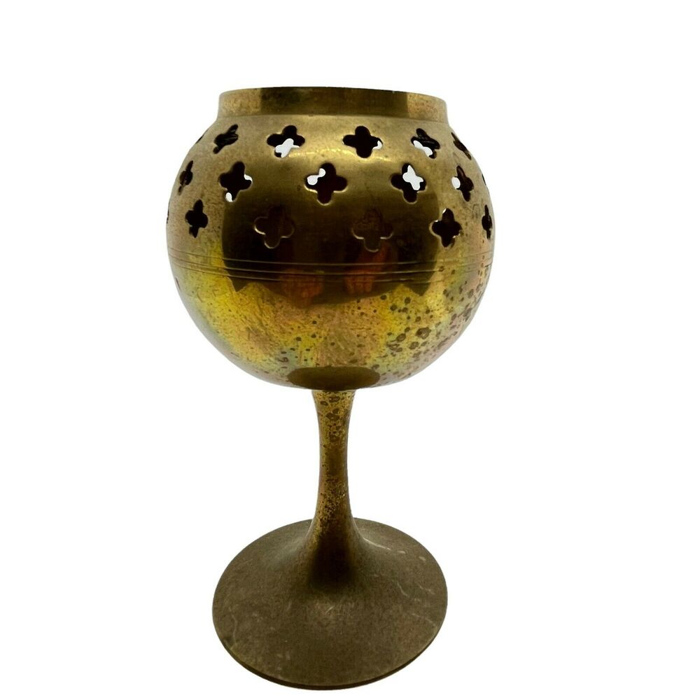 Candle Holder Vintage Solid Brass Tea Light Votive Decorative Gothic Handmade